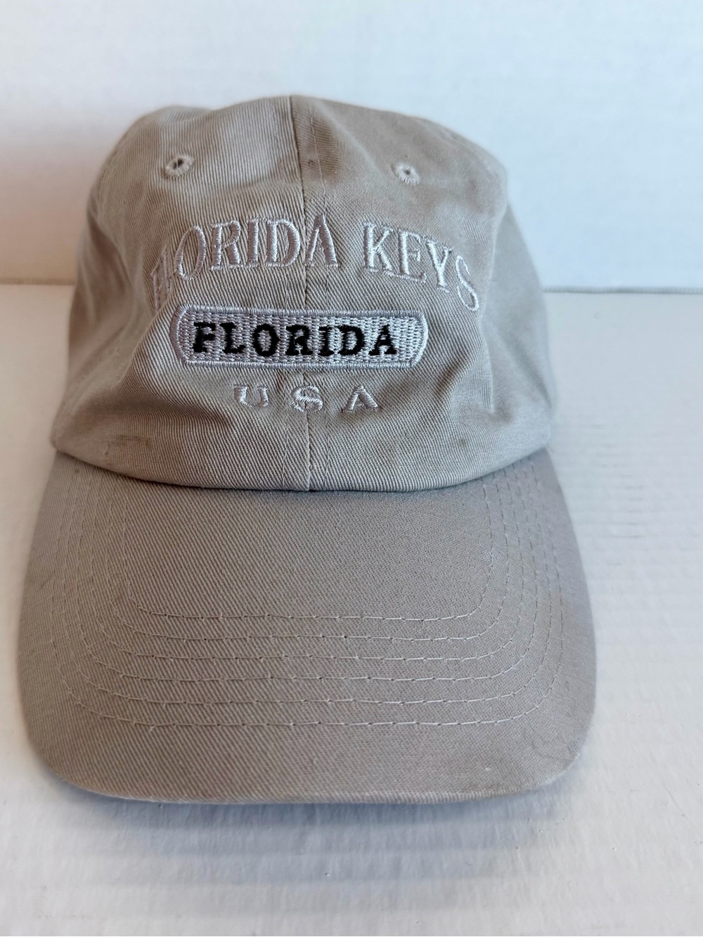 Florida Keys USA Slideback Hat Gray One Size Embroidered  Sunkiss Kap